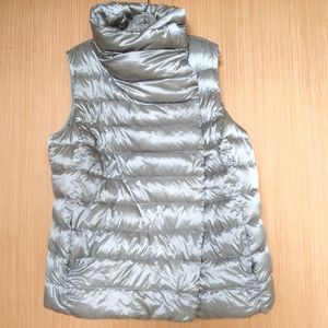 Lauren Ralph Lauren Womens Sz 1X Silver Puffer Down Vest.